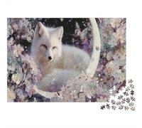 An Elegant Silver Fox Under The Crescent Moon Puzzle 1000pcs (75x50cm) Puzzles, Die Für Erwachsene Und Personen Ab 14 Jahren Geeignet Sind