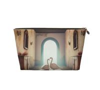 an Elegant swan Couple Leather Toiletry Bag, Travel Wash Kit