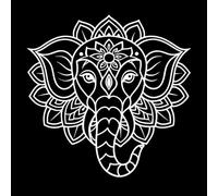 an Elephant Head with a Mandala Pattern on it Vinyl Art Sticker 42x42.1cm It Won't Fall Off White