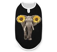 An Elephant with Sunflower Ears Dog Shirt Sleeveless Pet Clothes Summer T-Shirts Tank Top for Small Puppy Cat