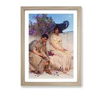 An Eloquent Silence By Lawrence Alma Tadema Classic Painting Framed Print | A4 Oak Framed Wall Art | Ready to Hang | Classic Historical Picture | Living Room Bedroom Lounge Office