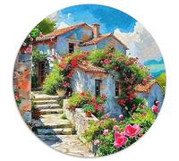 An Enchanting Scenery 1000 Piece Round Puzzles For Adults And Kids A Beautiful House Jigsaw Puzzles Creative Unique Challenge Games Impossible Hard Difficult Challenging Puzzles 1000pcs (67.5x67.5cm)