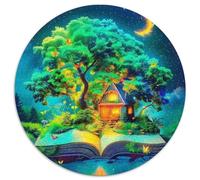 An Enchanting Scenery 1000 Piece Round Puzzles for Adults Kids 14+ A Beautiful House Jigsaws Creative Unique Challenge Games Impossible Hard Difficult Challenging Puzzles 1000pcs (67.5x67.5cm)