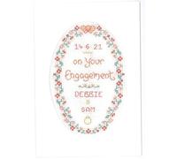 an Engagement Card - Complete Cross Stitch kit on 16 aida with Clear Colour Chart