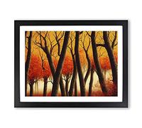 An Enigmatic Autumn Forest Framed Print | A3 Black Framed Wall Art | Ready to Hang | Modern Landscape Picture | Living Room Bedroom Lounge Office