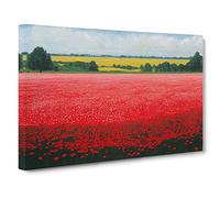 An Enigmatic Poppy Field Flowers Canvas Wall Art Print Ready to Hang, Framed Picture for Living Room Bedroom Home Office Décor, 30x20 Inch (76x50 cm)