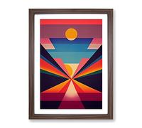 An Epic Abstract Sunset Framed Print | A3 Walnut Framed Wall Art | Ready to Hang | Abstract Landscape Picture | Living Room Bedroom Lounge Office