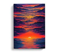 An Epic Sunset Canvas Print | Gallery Wrapped 30mm Frame Wall Art | 30x20 inches | Ready to Hang | Modern Landscape Picture | Living Room Bedroom Lounge Office