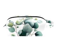 an Eucalyptus Bouquet Pattern Hanging Makeup Bag, Water - Resistant Leather Toiletry Travel Bag with Handle, Portable Cosmetic Case for Women Men Girls