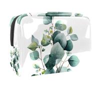 an Eucalyptus Bouquet Pattern Small Travel Makeup Cosmetic Bag, Waterproof PVC Zipper Pouch Toiletry Bag for Women Men Teens Girls