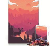 An Evening in Forest Jigsaw for Teenagers1000 Pieces Brain Strength Happy Idle Time Firm Interlock Seasonal Gift (38x52cm)