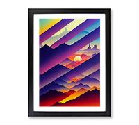 An Evocative City Skyline Abstract Framed Print for Living Room Bedroom Home Office Décor, Wall Art Picture Ready to Hang, Black A3 Frame (34 x 46 cm)