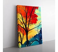 An Evolving Tree Canvas Wall Art Print Ready to Hang, Framed Picture for Living Room Bedroom Home Office Décor, 60x40 cm (24x16 Inch)