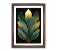 An Exceptional Leaf Framed Print for Living Room Bedroom Home Office Décor, Wall Art Picture Ready to Hang, Walnut A3 Frame (34 x 46 cm)