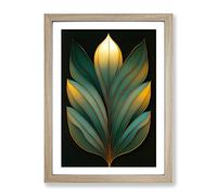 An Exceptional Leaf Framed Print for Living Room Bedroom Home Office Décor, Wall Art Picture Ready to Hang, Oak A3 Frame (34 x 46 cm)