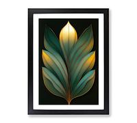 An Exceptional Leaf Framed Print for Living Room Bedroom Home Office Décor, Wall Art Picture Ready to Hang, Black A2 Frame (62 x 45 cm)