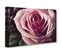 An Exceptional Rose Flower Canvas Print | Gallery Wrapped 30mm Frame Wall Art | 30x20 inches | Ready to Hang | Contemporary Floral Picture | Living Room Bedroom Lounge Office