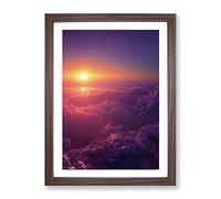 An Exceptional Sunset Framed Print | A2 Walnut Framed Wall Art | Ready to Hang | Modern Landscape Picture | Living Room Bedroom Lounge Office