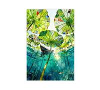 An Exceptionally Large Lotus Leaf Canvas Poster Wall Art Decor Print Picture Paintings for Living Room Bedroom Decoration 24x36inch(60x90cm)