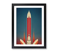 An Exciting Spaceship Rocket Framed Print | A2 Black Framed Wall Art | Ready to Hang | Modern Nature Picture | Living Room Bedroom Lounge Office