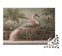 An Exotic Bird Perched on A White Rattan Sofa Jigsaw Puzzles. 1000pcs (75x50cm) Whimsical Challenge Toy for Educational Games Gifts