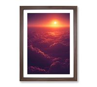 An Expressive Sunset Framed Print for Living Room Bedroom Home Office Décor, Wall Art Picture Ready to Hang, Walnut A2 Frame (64 x 46 cm)