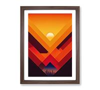 An Extraordinary Abstract Sunset Framed Print | A4 Walnut Framed Wall Art | Ready to Hang | Abstract Landscape Picture | Living Room Bedroom Lounge Office