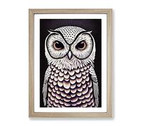 An Extraordinary Owl Framed Print | A2 Oak Framed Wall Art | Ready to Hang | Modern Animal Picture | Living Room Bedroom Lounge Office