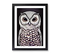 An Extraordinary Owl Framed Wall Art Print A2 Black