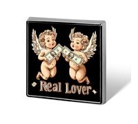 An-gels Dollar Bill Button Pins Square Badge Personalized Button Brooch Lapel Pins for Women Men Gifts