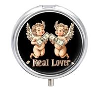 an-gels Dollar Bill Pill Organizer Round Pill Box Travel Pill Case Medicine Organizer for Pocket Purse