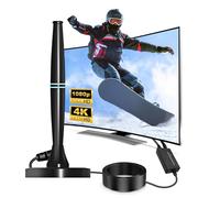 AN HUI MING Digital TV Aerial for 4K/1080P, Indoor/Outdoor Smart TV Antenna with Magnetic Base, 32FT/10M Cable, 280+ Miles Range, Freeview Channels, Black