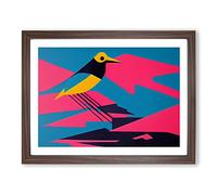 An Iconic Abstract Bird Framed Print | A3 Walnut Framed Wall Art | Ready to Hang | Abstract Fantasy Picture | Living Room Bedroom Lounge Office