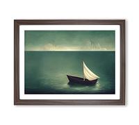 An Iconic Sailing Boat Framed Print | A2 Walnut Framed Wall Art | Ready to Hang | Modern Vehicle Picture | Living Room Bedroom Lounge Office