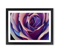 An Illuminated Rose Flower Framed Print | A2 Black Framed Wall Art | Ready to Hang | Modern Floral Picture | Living Room Bedroom Lounge Office
