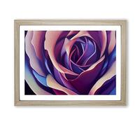 An Illuminated Rose Flower Framed Print | A2 Oak Framed Wall Art | Ready to Hang | Modern Floral Picture | Living Room Bedroom Lounge Office