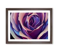 An Illuminated Rose Flower Framed Print | A2 Walnut Framed Wall Art | Ready to Hang | Modern Floral Picture | Living Room Bedroom Lounge Office