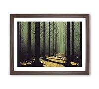 An Imaginative Forest Framed Print | A4 Walnut Framed Wall Art | Ready to Hang | Modern Landscape Picture | Living Room Bedroom Lounge Office