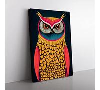 An Imaginative Owl Canvas Wall Art Print Ready to Hang, Framed Picture for Living Room Bedroom Home Office Décor, 60x40 cm (24x16 Inch)