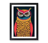 An Imaginative Owl Framed Wall Art Print A2 Black