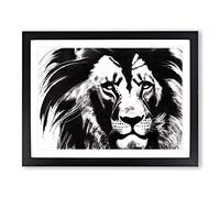 An Immense Lion H1022 Framed Print for Living Room Bedroom Home Office Décor, Wall Art Picture Ready to Hang, Black A2 Frame (64 x 46 cm)