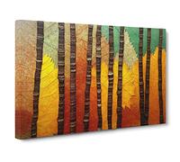 An Incomparable Autumn Forest Abstract Canvas Wall Art Print Ready to Hang, Framed Picture for Living Room Bedroom Home Office Décor, 30x20 Inch (76x50 cm)