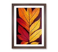 An Incredible Leaf Framed Print | A4 Walnut Framed Wall Art | Ready to Hang | Modern Floral Picture | Living Room Bedroom Lounge Office