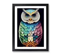 An Incredible Owl Framed Print | A2 Black Framed Wall Art | Ready to Hang | Modern Animal Picture | Living Room Bedroom Lounge Office