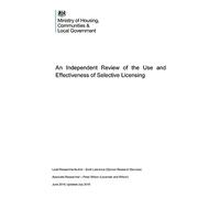 An Independent Review of the Use and Effectiveness of Selective Licensing