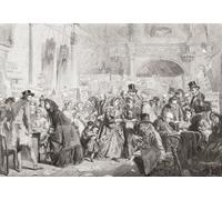 An infant orphan election at the London Tavern Bishopsgate Street England in the 19th century. These elections were held in May and November for children whose parents had once been in more prosperous