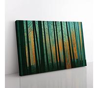 An Inspirational Abstract Forest Canvas Wall Art Print Ready to Hang, Framed Picture for Living Room Bedroom Home Office Décor, 50x35 cm (20x14 Inch)