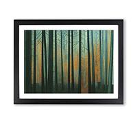 An Inspirational Abstract Forest H1022 Framed Print for Living Room Bedroom Home Office Décor, Wall Art Picture Ready to Hang, Black A4 Frame (34 x 25 cm)