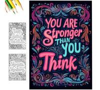 an Inspirational Colouring Book for Everyone, Inspirational Hand-Painted Book, Coloring Book for Relaxation, Adult Positive Phrases Hand-Painted Book