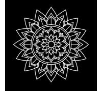 an Intricate Symmetrical Mandala Design with Detailed Geometric Patterns The Mandala Vinyl Wall Decals 42x42.4cm Glass Stickers White